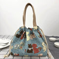 Axyaa Canvas Bento Box Handbag for On-the-Go Meals and Snacks