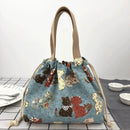 Axyaa Canvas Bento Box Handbag for On-the-Go Meals and Snacks