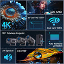 Axyaa Mini 720P Android 11 4K Projector 300ANSI Wifi6 BT5.0 Portable Cinema Outdoor