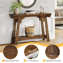 Axyaa Farmhouse 2-Tier Wood Console Table: Rustic Entryway Sofa Table