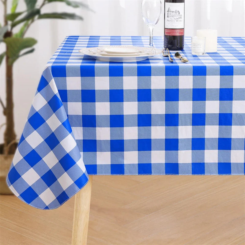 Axyaa Waterproof Buffalo Plaid Tablecloth for Dining Kitchen Outdoors