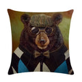 Axyaa Animal Oil Painting Pillowcase: Flax Sofa Cushion Adornment Cover