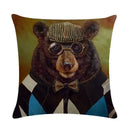 Axyaa Animal Oil Painting Pillowcase: Flax Sofa Cushion Adornment Cover