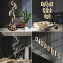 Axyaa Modern Alloy and Acrylic LED Chandelier - Gold Finish for Living Room, Dining, and Lobby Decor