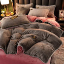 Axyaa Deluxe Milk Fleece Queen Size Bedding Set for Cozy Winter Nights