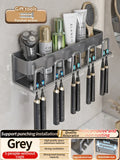 Axyaa 3-in-1 Bathroom Organizer: Toothbrush, Toothpaste, Electric Brush Holder Shelf Rack