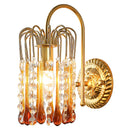Teardrop Crystal Copper Wall Lamp Romantic Luxury Bedroom Lighting by Axyaa