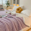 Axyaa Wool Double Blanket - Winter Thick Jacquard Sofa Blanket