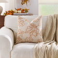 Axyaa Autumn Maple Leaf Embroidered Pillowcase Set