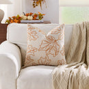 Axyaa Autumn Maple Leaf Embroidered Pillowcase Set