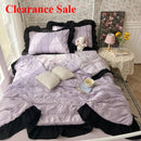 Axyaa Seersucker Chiffon Lace Summer Cool Quilt 3-Piece Set