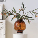 Axyaa Relief Glass Vase Hydroponics Plant Pots Room Aesthetic Decor Floral Vases