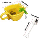 Novel Excavator Bucket Model Mug Set with Spoon - Axyaa Brand Gift Canecas