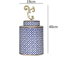 Axyaa Blue & White Porcelain Vase Jar: Classic Chinese Home Decor & Organization