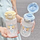 Axyaa Cat Water Bottle with Straw: Cute & Portable for Kids, School, Travel