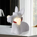 Axyaa Nordic Dog Table Lamp - Black Resin LED Desk Light