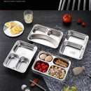 Axyaa Stainless Steel Divided Plate for Portion Control and Serving Snacks