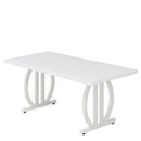 Axyaa 63-Inch Dining Table: Modern Industrial Style for 4-6 People, Heavy-Duty Metal Frame