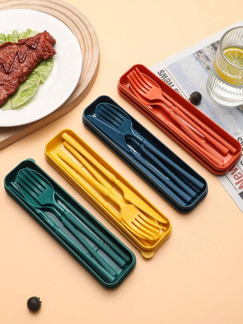 Axyaa Plastic Tableware Set for Picnics, Camping, Student Supplies