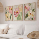Soft Floral Oil Painting Prints, Neutral Abstract Wall Art Set by Axyaa. Perfect for Home Decor.