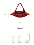 Modern Red Croissant Bag - Axyaa Oil Wax Leather Handbag
