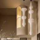 Axyaa Wabi Sabi Cotton Paper Pendant Lamp for Loft Living Room - Vertical Design