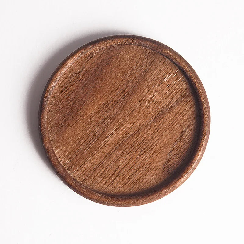 Axyaa Walnut Wooden Coaster Set - Heat Resistant Cup Mats for Kitchen Décor