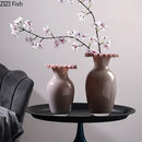 Axyaa Pink Flower Edge Glass Vase Hydroponics Plant Pot Room Decor