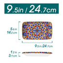 Axyaa 6/12 Piece Porcelain Dinner Plates Set, Bohemian Design, 8.5" Rectangular Serving Plates