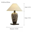 Axyaa Retro Ceramic Floor Lamp with Fabric Lampshade for Bedroom and Living Room Lighting