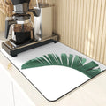 Axyaa Leaves Print Silicone Placemats - Absorbent Kitchen Dish Mat