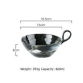 Axyaa Ceramic Marble Fruit Salad Dessert Bowl - Retro Yogurt Large Tableware