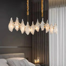 Axyaa French Crystal Chandelier: Misty Artistic Lighting Fixture for Elegant Living Spaces