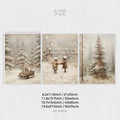Axyaa Vintage Forest Pine Tree Wall Art Set, Christmas Country Landscape Print