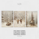 Axyaa Vintage Forest Pine Tree Wall Art Set, Christmas Country Landscape Print