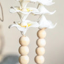 Plumeria Pull Flag With Wooden Beads for Home Decor - Axyaa Rustic Room Aesthetic