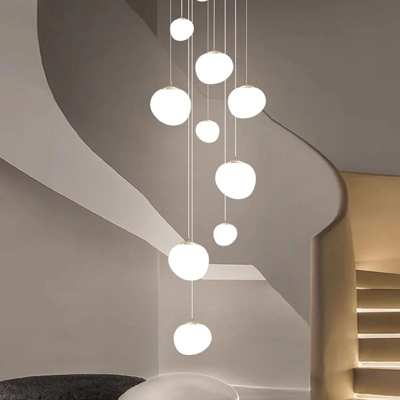 Axyaa Staircase Chandeliers Pendant Light Lamps, Modern Home Decor LED Lights for Living Room