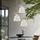 Axyaa 3-Head White Pendant Lights Wood Aluminum Chandelier