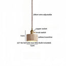 Axyaa LED Pendant Lights Yellow Travertine Gold Brass Hanging Lamp for Kitchen Island