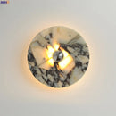 Axyaa Modern LED Wall Lamp - Circular Marble Living Room Lights