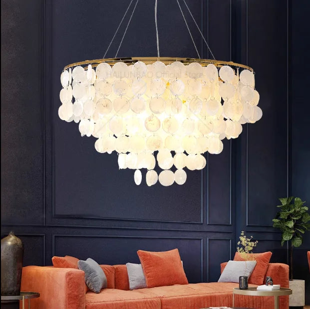 Axyaa Nordic Shell Chandelier: Modern, Creative, and Luxurious Lighting Lamps