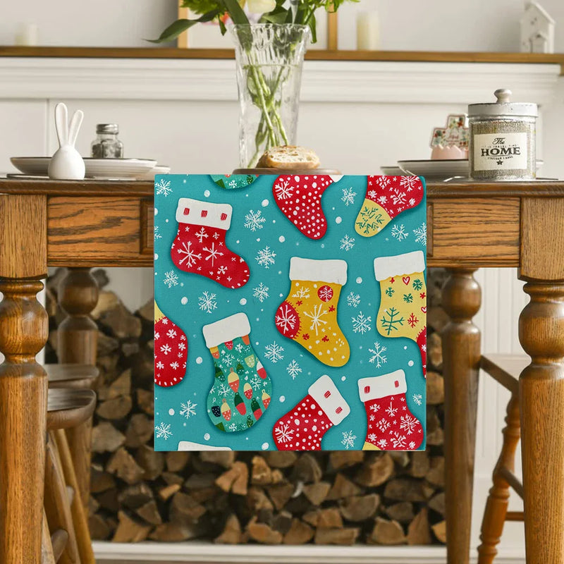 Axyaa Snowflake Cartoon Table Runner for Festive Dining Decor