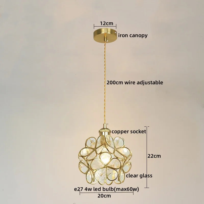 Axyaa Glass LED Pendant Lights Modern Hanging Lamp for Home Decor