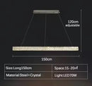 Axyaa Crystal Pendant Light: Modern LED Fixture for Dining, Living Room, Kitchen, Bar
