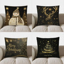 Axyaa Snowman Leopard Print Christmas Pillow Cover for Sofa, Bedroom, Car