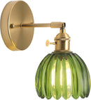 Axyaa Retro Floral Glass Wall Lamp, Modern Bedside LED Sconce