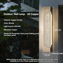 Axyaa Waterproof Copper Wall Light LED Sconce for Outdoor Porch Garden Balcony