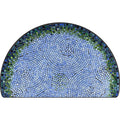 Axyaa Semi-circle Ethnic Floral Floor Mat: Retro Art, Geometric Design, Stain-resistant Rug