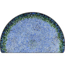 Axyaa Semi-circle Ethnic Floral Floor Mat: Retro Art, Geometric Design, Stain-resistant Rug