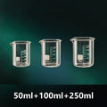 Axyaa Glass Measuring Cup Set | Clear Scale Beaker for Kitchen Baking & Laboratory